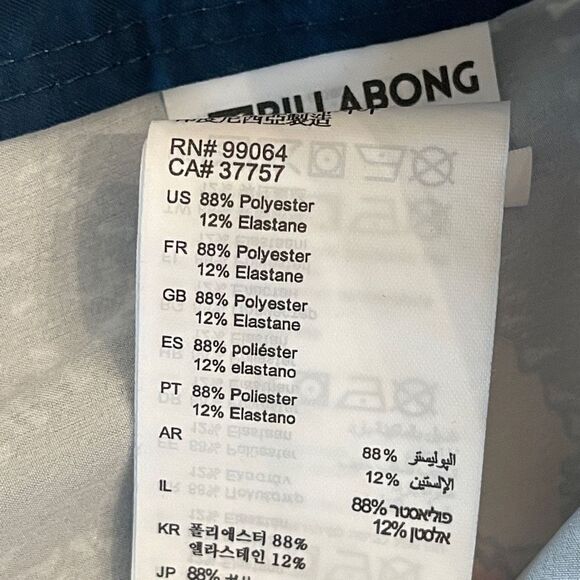 Billabong Airlite Men's Swimwear Floral Print Surf Boardshorts Blue Size 36 - Picture 5 of 8